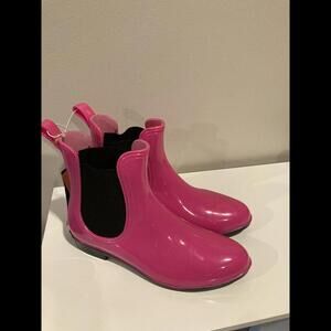 Seven7 Women’s Dover Pink Ankle Pull On Wellies Rain Boots Shoes Size 8
